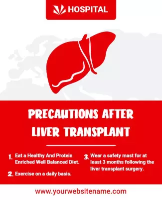 Healthcare Focused Liver Transplant Precautions Information Poster Template