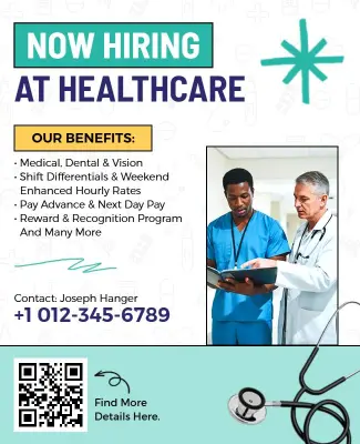 Healthcare Job Hiring Advertisement Flyer Template