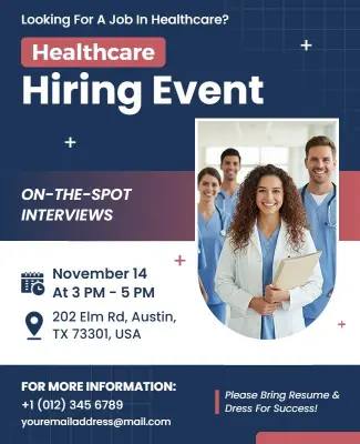 Healthcare Job Hiring Event Flyer Template