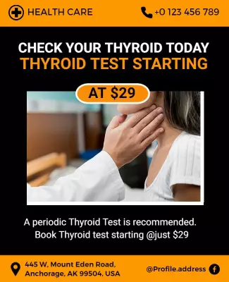 Healthcare Promotion for Affordable Thyroid Test Poster Template