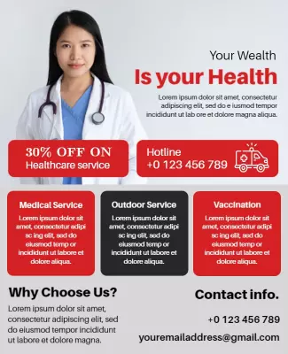 Professional Health Services Promotion with Discount Flyer Template