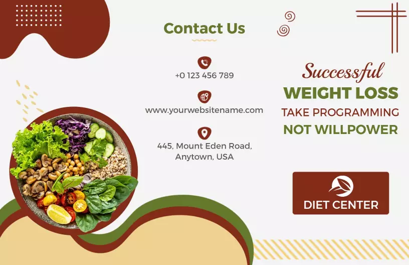 Healthy Balanced Diet Nutrition and Weight Loss Brochure Template