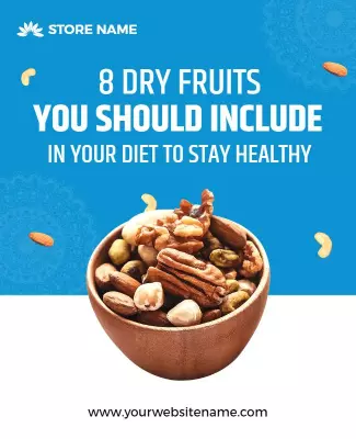Healthy Blue Dry Fruits Diet Guide Poster Template