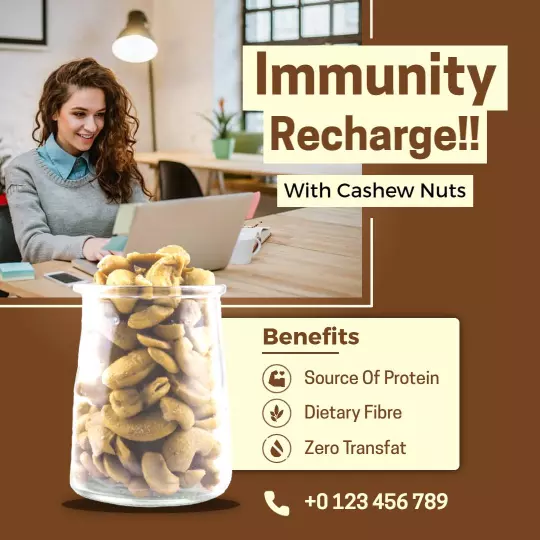 Healthy Cashew Nuts for Immunity Boost in Grocery Ad Template