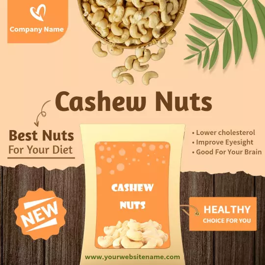 Healthy Cashew Nuts for Your Diet Promotion Ad Template