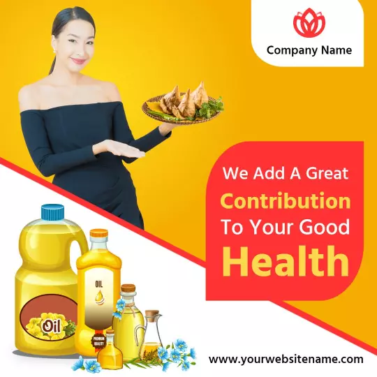 Healthy Cooking Oil and Snacks Promotion for Grocery Ad Template