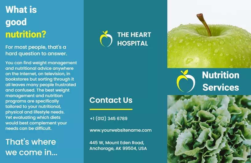 Healthy Green Nutrition Services Guidance Brochure Template