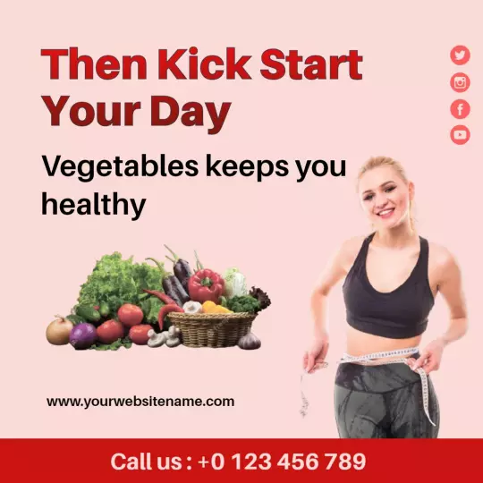 Healthy Lifestyle Emphasizing Fresh Vegetables Nutrition Ad Template