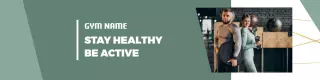 Healthy Lifestyle Promotion for Fitness Gym LinkedIn Banner Template