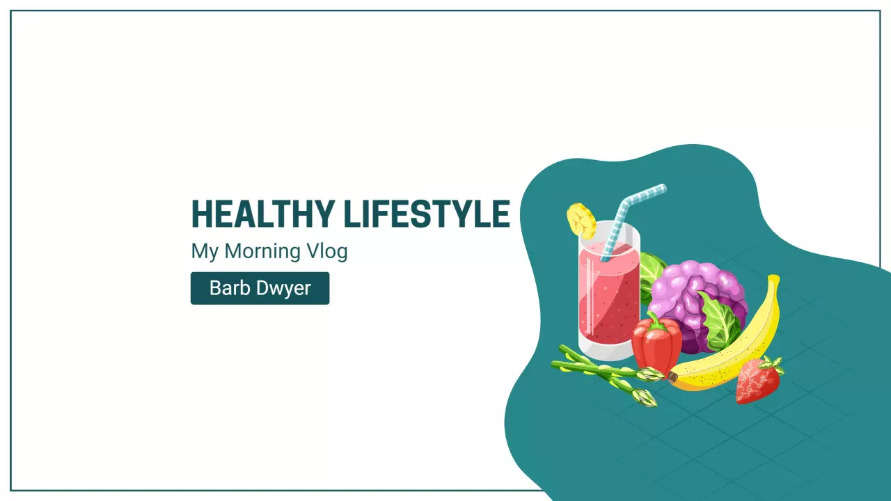 Healthy Lifestyle with Fresh Fruits and Smoothie YouTube Banner Template