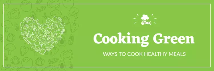 Healthy Meal Preparation Ideas Illustrated on Green Twitter Banner Template