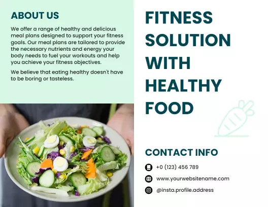 Healthy Nutrition Meal Plans for Fitness Solutions Brochure Template