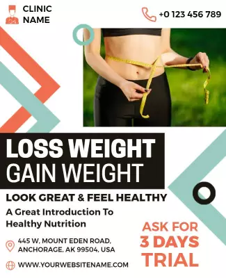 Healthy Nutrition Weight Management Clinic Flyer Template