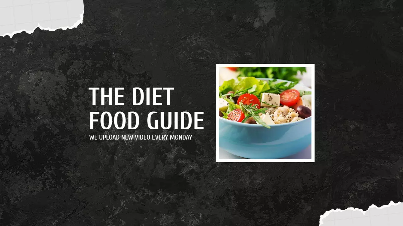 Healthy Salad Bowl and Black Background YouTube Banner Template