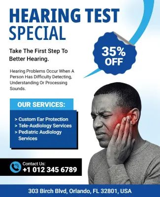 Hearing Test Promotional Discount Flyer Template