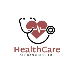 Heart and Stethoscope Design Representing Healthcare Services Logo Template