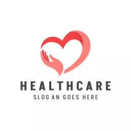 Heart Embraced by Caring Hands Representing Healthcare Logo Template