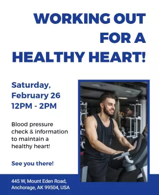 Heart Health Fitness Event Flyer Template