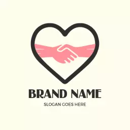 Heart-Shaped Design Showcasing Partnership in Business Logo Template