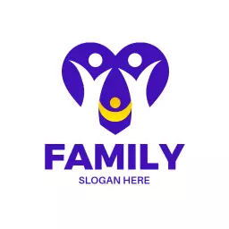 Heart-Shaped Design Symbolizing Family Unity and Love Logo Template