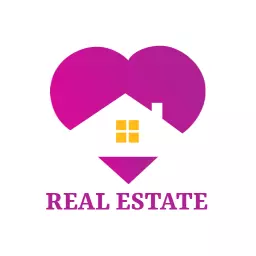 Heart-Shaped Design Symbolizing Passion for Real Estate Logo Template