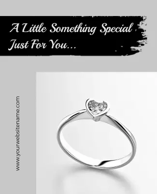 Heart-Shaped Diamond Engagement Ring Special Offer Poster Template
