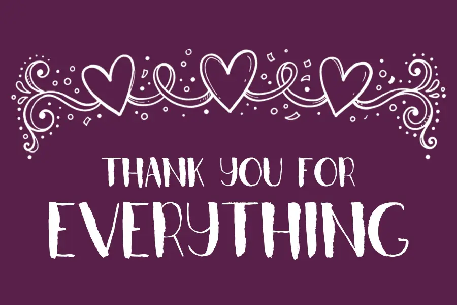 Heart-Themed Purple Thank You Postcard Template