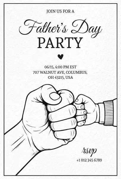 Heartfelt Family Gathering Father's Day Celebration Invitation Template