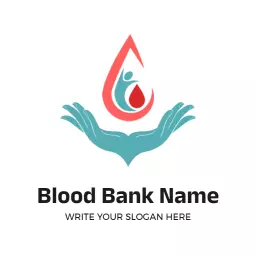 Heartfelt Hands Supporting Life through Blood Donation Logo Template