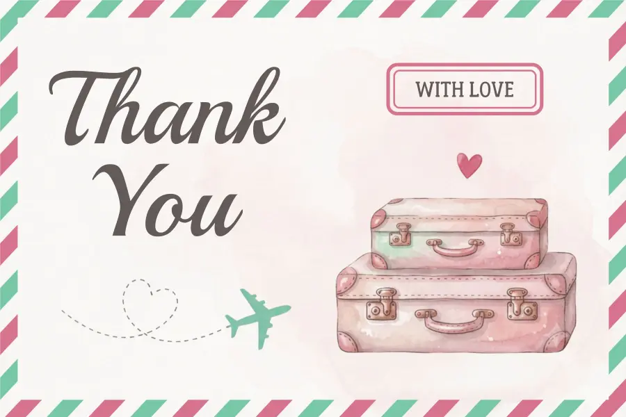 Heartfelt Journey Thank You Postcard Template