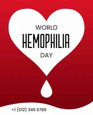 Heartfelt Red World Hemophilia Day Awareness Poster Template