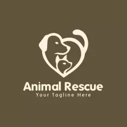 Heartwarming Brown Animal Rescue Logo Promoting Compassionate Care Logo Template