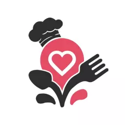 Heartwarming Catering Theme Featuring Chef's Hat and Cutlery Logo Template