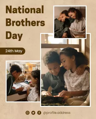 Heartwarming Family Bond National Brothers Day Poster Template