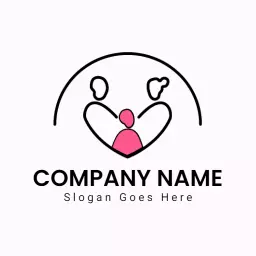 Heartwarming Family Connections Illustrated with Simple Icons Logo Template
