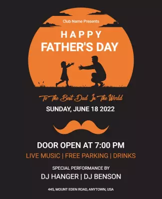 Heartwarming Father's Day Celebration Family Event Poster Template