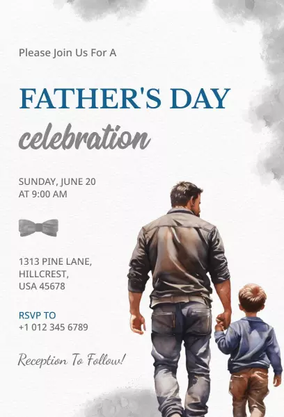 Heartwarming Father's Day Celebration Family Gathering Invitation Template