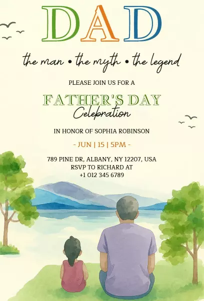 Heartwarming Father's Day Celebration Tribute Invitation Template