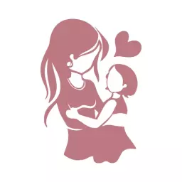 Heartwarming Mother and Baby Togetherness in Soft Pink Logo Template