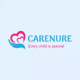 Heartwarming Pink and Blue Care Center Focusing on Kids Logo Template