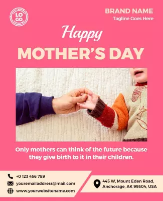 Heartwarming Pink Mother's Day Celebration Poster Template