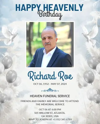 Heavenly Birthday Tribute Flyer Template