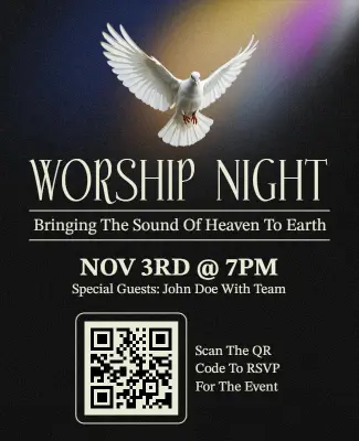 Heavenly Dove Worship Night Event Flyer Template