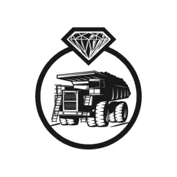 Heavy Duty Dump Truck Symbolizing Mining Industry Logo Template