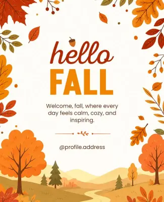 Hello Fall Celebration Poster Template