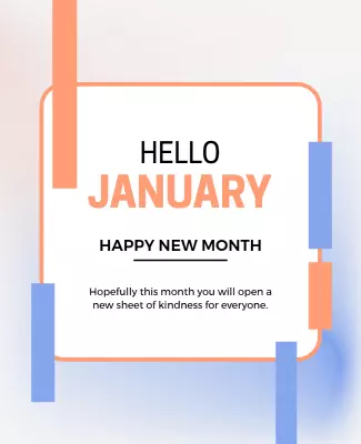 Hello January New Month Celebration Flyer Template