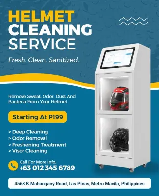 Helmet Cleaning Service Promotion Flyer Template