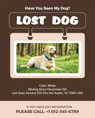 Help Find Lost Dog Poster Template
