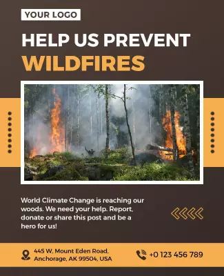 Help Prevent Wildfires Awareness Flyer Template