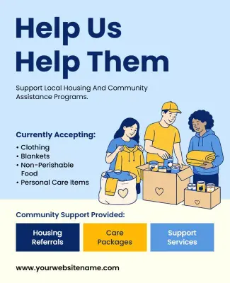Help Us Help Them Charity Homelessness Poster Template